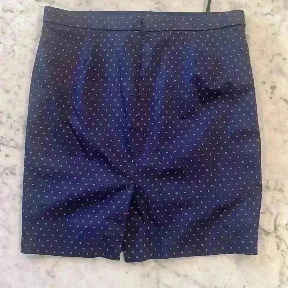 J.Crew size 14 women’s pencil skirt blue with red polkadots